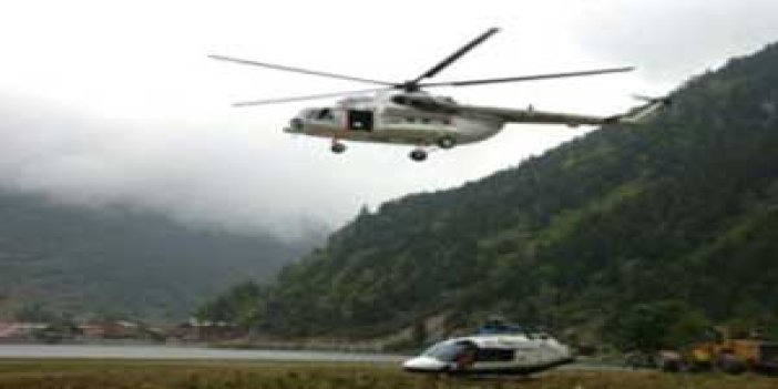 Uzungöl'ü helikopterle izlediler