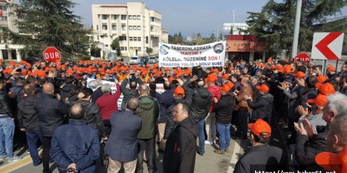 Trabzon'da taşeron Karayolları işçileri iş bıraktı