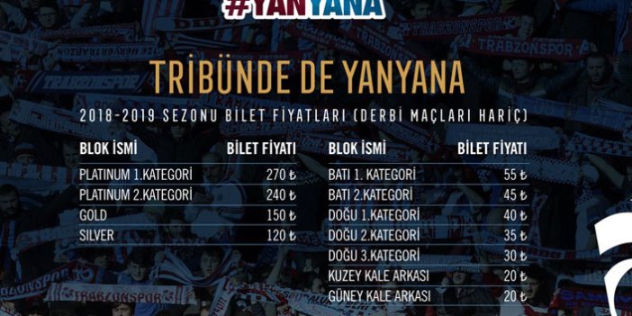 Trabzonspor'da bilet fiyatları açıklandı