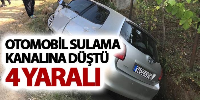 Otomobil sulama kanalına düştü: 4 yaralı