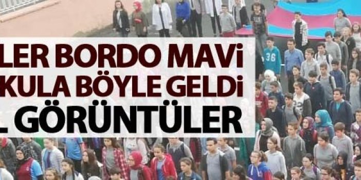 Bu okulda bugün dersler Bordo mavi