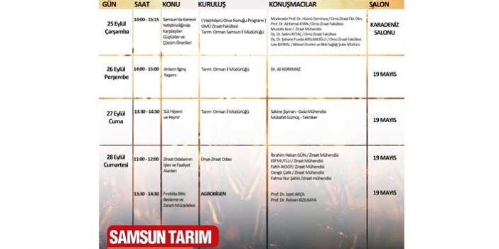 Samsun Tarım Fuarı 5. kez kapılarını açıyor