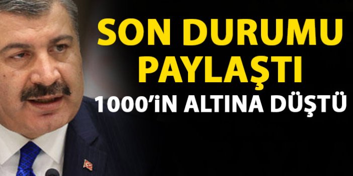 Güncel koronavirüs rakamları açıklandı: 1000'in altına düştü