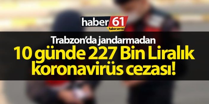 Trabzon'da jandarmadan 227 Bin Lira'lık koronavirüs cezası!