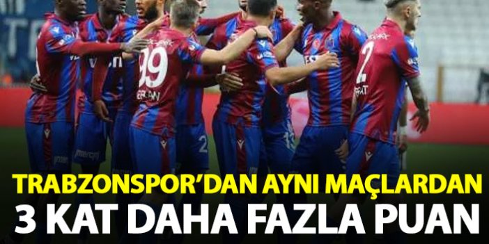 Trabzonspor aynı maçlarda puanını 3 e katladı