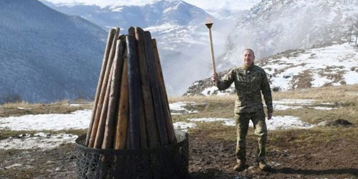 Azeri liderden Şuşa'da Nevruz ateşi