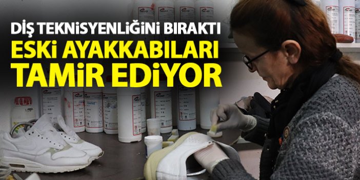 Diş teknisyenliğini bıraktı eskiyen ayakkabıları yeniliyor