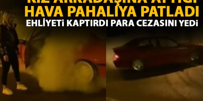 Sokağa çıkma yasağında drift yaptı cezayı yedi