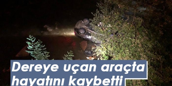 Dereye uçan araçta hayatını kaybetti