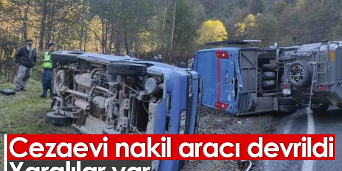 Cezaevi nakil aracı kaza yapan kamyonete çarptı: 6 yaralı