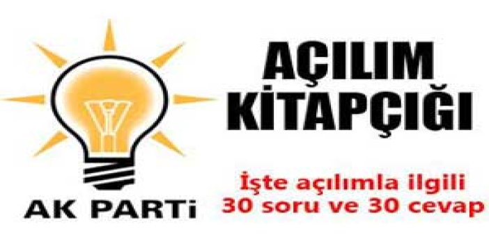 Ak Parti'den açılım kitabı