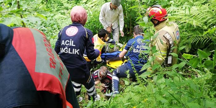 Trabzon'da balkondan düştü, 100 metrelik dik yamaçta yuvarlandı