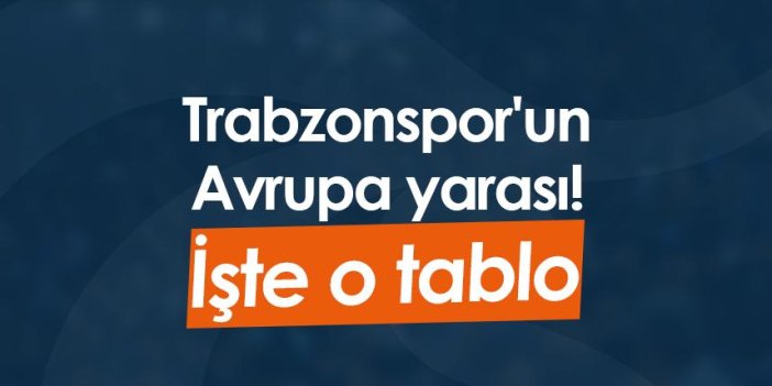 Trabzonspor'un Avrupa yarası! İşte o tablo