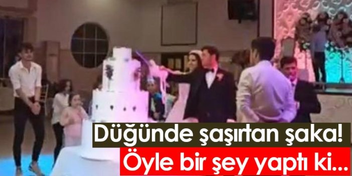 Düğünde şaşırtan şaka! Öyle bir şey yaptı ki...