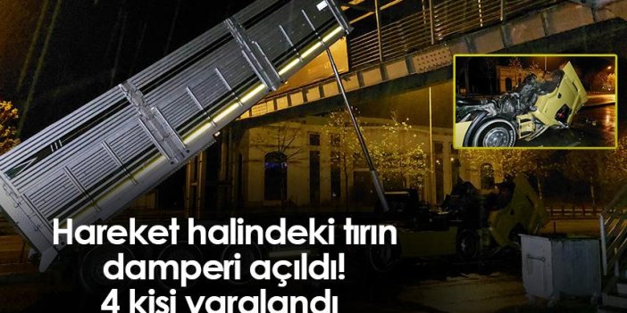 Samsun'da hareket halindeki tırın damperi açıldı! 4 yaralı