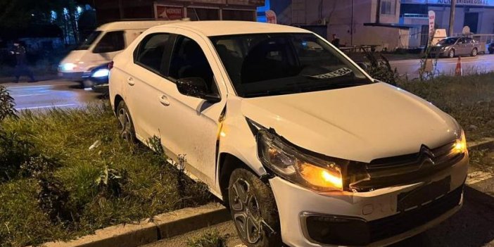 Samsun'da otomobil refüje çıktı! 1 yaralı