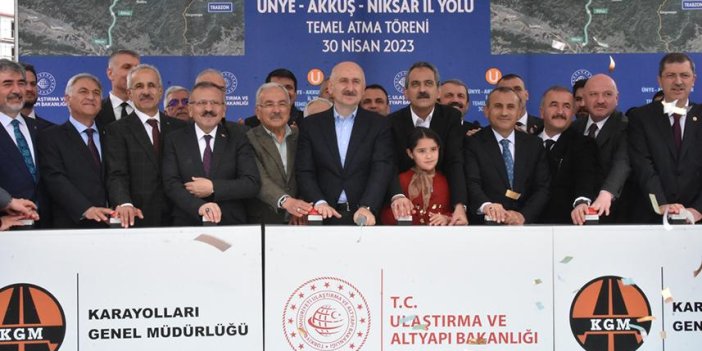 Bakan Karaismailoğlu ve Bakan Özer, Ordu'da kara yolu temel atma törenine katıldı