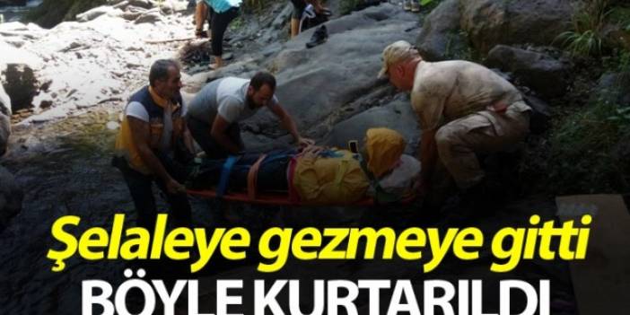 Artvin'de şelaleye gezmeye gitti, böyle kurtarıldı