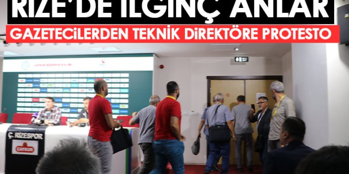 Rize'de ilginç anlar! Gazeteciler teknik direktörü protesto etti