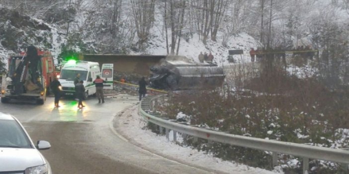 Giresun'da tır ile tanker çarpıştı: 2 ölü 1 Yaralı