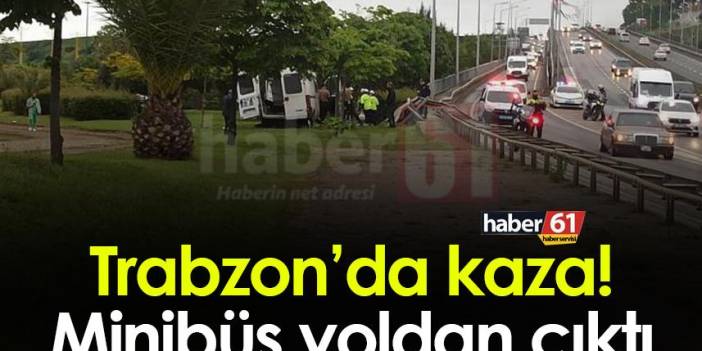 Trabzon'da kaza! Minibüs yoldan çıktı