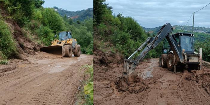 Trabzon'da heyelan alanında çalışmalar devam ediyor