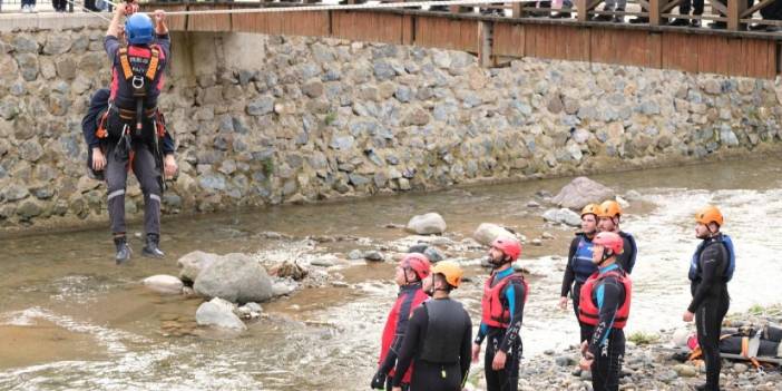 Giresun'da sel tatbikatı organizasyonu