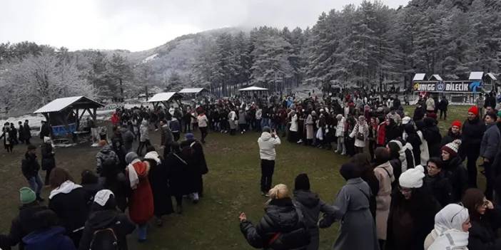 Bolu'da karlar altında hamsi festivali: 2 ton hamsi tükettiler