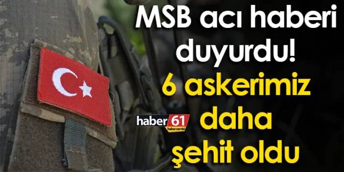 MSB acı haberi duyurdu! 6 askerimiz daha şehit oldu