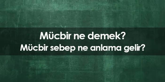 Mücbir ne demek? Mücbir sebep nedir?