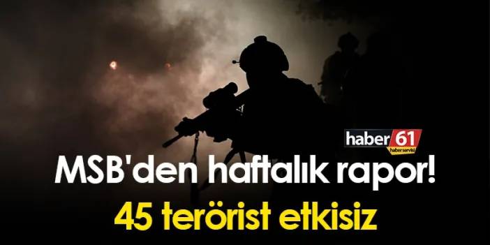 MSB'den haftalık rapor! 45 terörist etkisiz