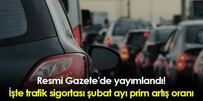 Resmi Gazete'de yayımlandı! İşte trafik sigortası şubat ayı prim artış oranı