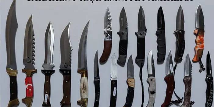 Samsun'da polis ekiplerinden operasyon! Çeşitli bıçaklar ele geçirildi