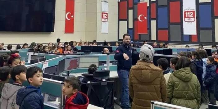 Bayburt'ta öğrencilerden 112 Acil Çağrı Merkezi'ne ziyaret