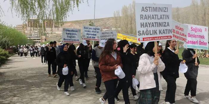 Bayburt'ta kanser haftası yürüyüşü!