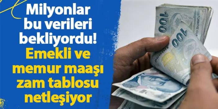 Milyonlar bu verileri bekliyordu! Emekli ve memur maaşı zam tablosu netleşiyor