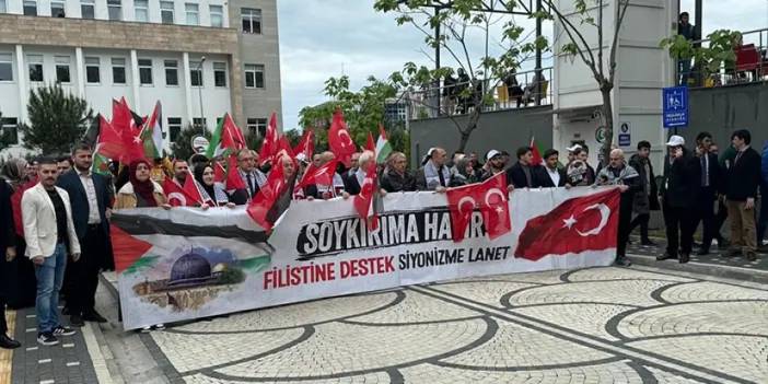 Giresun'da öğrencilerden İsrail protestosu