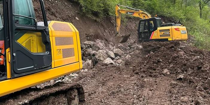 Trabzon'un ilçelerinde yol, beton ve duvar çalışmaları sürüyor