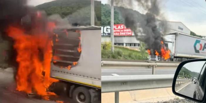 Yalova'da korkutan olay! Tır bir anda alev topuna döndü