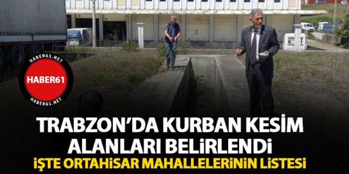 Trabzon'da kurban kesim alanları nereler? İşte mahalle mahalle liste
