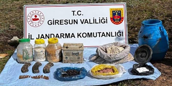 Giresun'da sığınakta mühimmat ve patlayıcı ele geçirildi