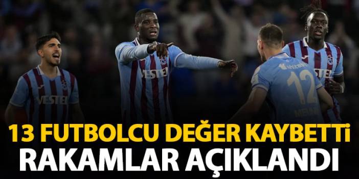 Rakamlar açıklandı! Trabzonspor’da 13 oyuncu değer kaybetti!