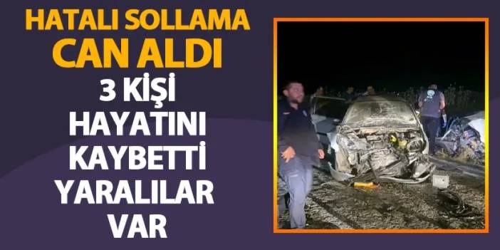 Tekirdağ'da hatalı sollama can aldı! 3 ölü, yaralılar var