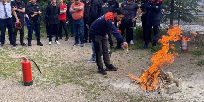 Bayburt'ta yangın tatbikatı düzenlendi