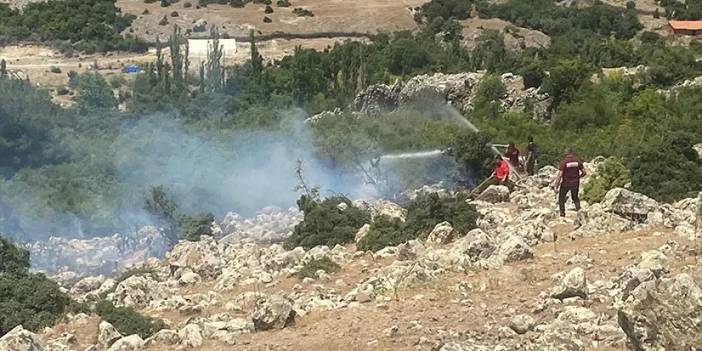 Çanakkale'de makilik alanda yangın! Büyümeden söndürüldü