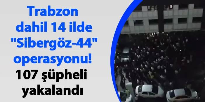 Trabzon dahil 14 ilde "Sibergöz-44" operasyonu! 107 şüpheli yakalandı