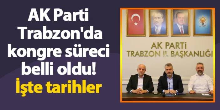 AK Parti Trabzon'da kongre süreci belli oldu! İşte tarihler