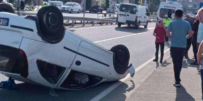 Rize'de otomobil bariyerlere çarparak takla attı! 1 yaralı