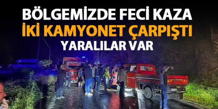 Rize'de iki kamyonet çarpıştı! 4 yaralı