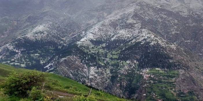 Artvin'de dolu yağışı! Yolları iş makinası açtı